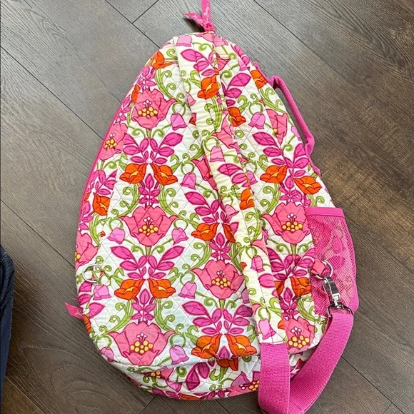 Vera Bradley Sling Tennis Backpack in Lilly Bell NWOT - Pink Floral - Picture 8 of 9